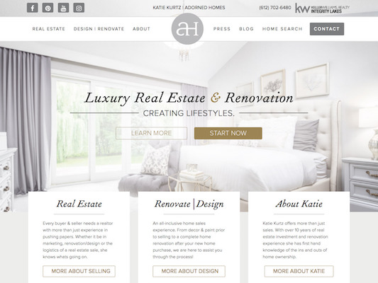 Adorned Homes web design