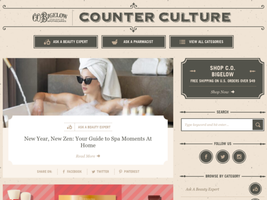 Bigelow Blog web design