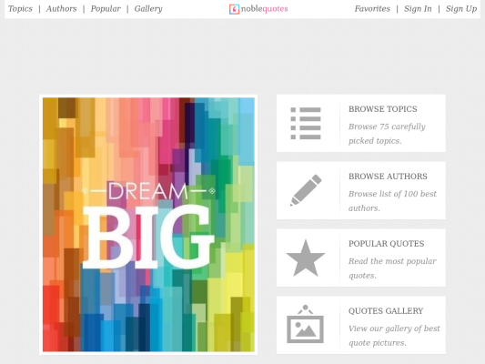 Noble Quotes web design