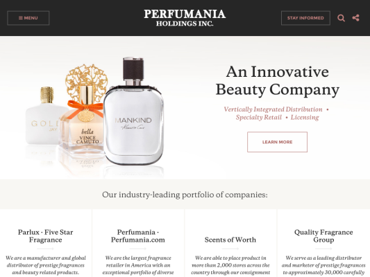 Perfumania Holdings web design